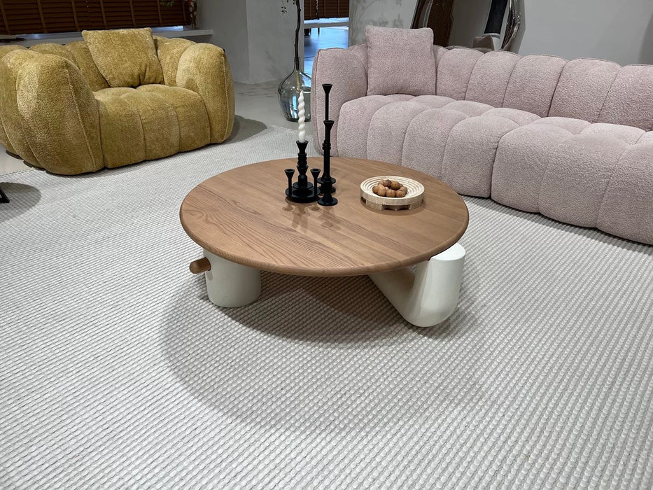 Modern French Cream Style Round Coffee Table