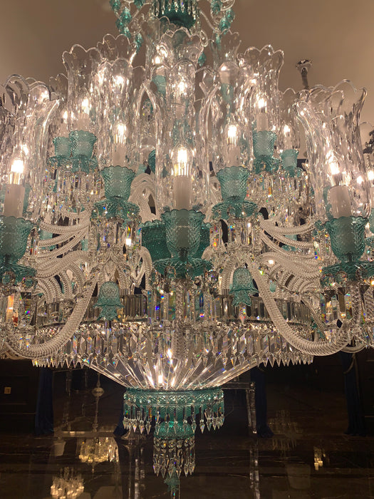 Luxury Classic Candle Light Tiffany Green Crystal Chandelier for Livng Room/Staircase/Foyer