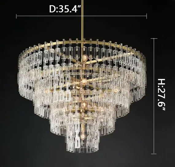 Luxury Multi-layers Oversized Acrylic Chandelier For Living Room/Hotel