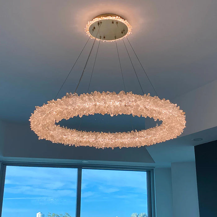 Modern Round/Oval/Linear/Square Natural Crystal Chandelier