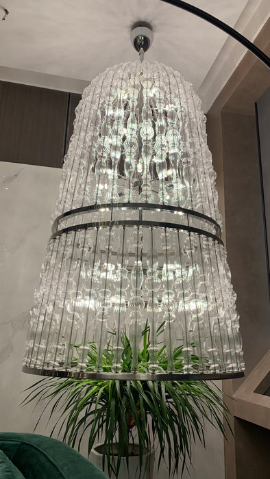 Creative Handmade Glass Cage Chandelier for Living Room/Dining Room/Staircase/Entryway/Foyer