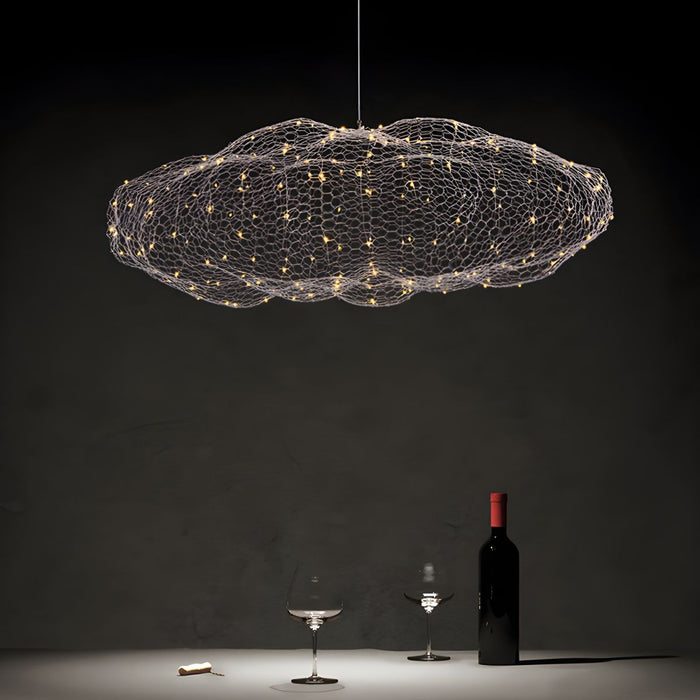 Modern Floating Cloud Mesh Pendant Light