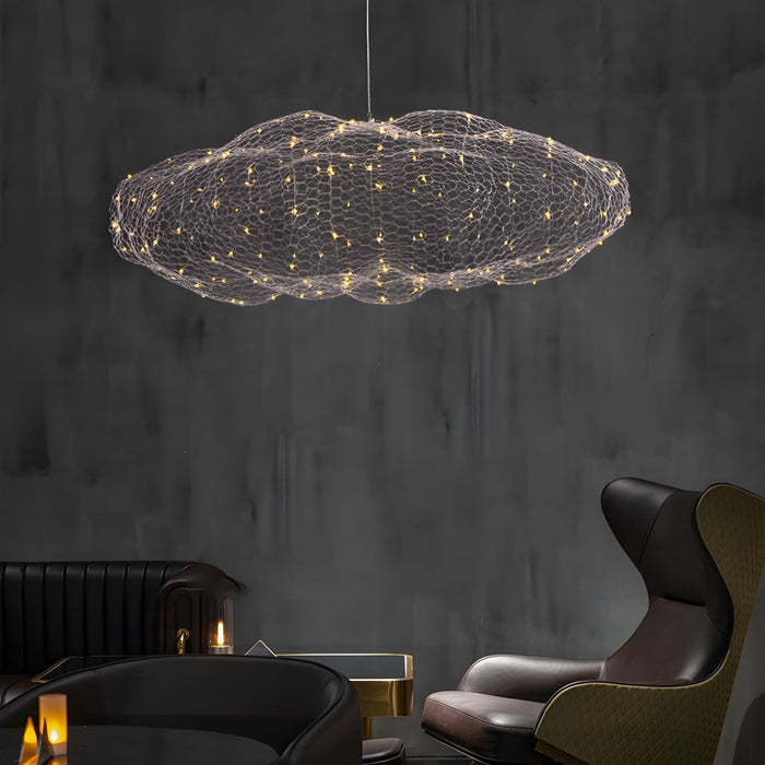 Modern Floating Cloud Mesh Pendant Light