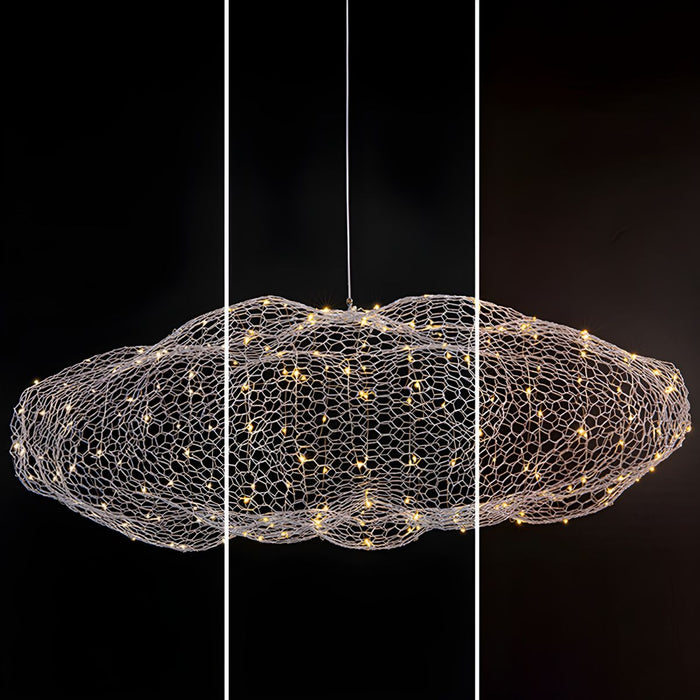 Modern Floating Cloud Mesh Pendant Light