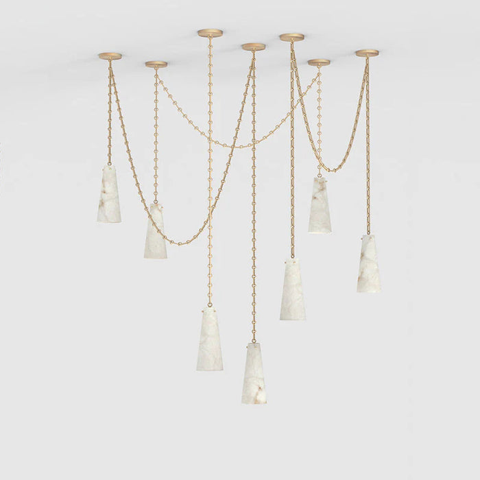 Modern 3/5/7-Light Alabaster Chandelier for Living Room/Dining Room