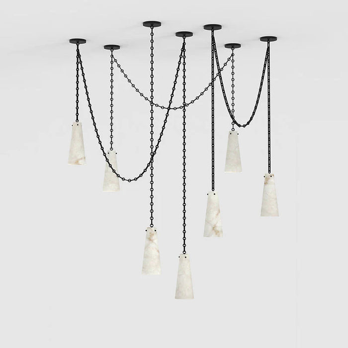 Modern 3/5/7-Light Alabaster Chandelier for Living Room/Dining Room