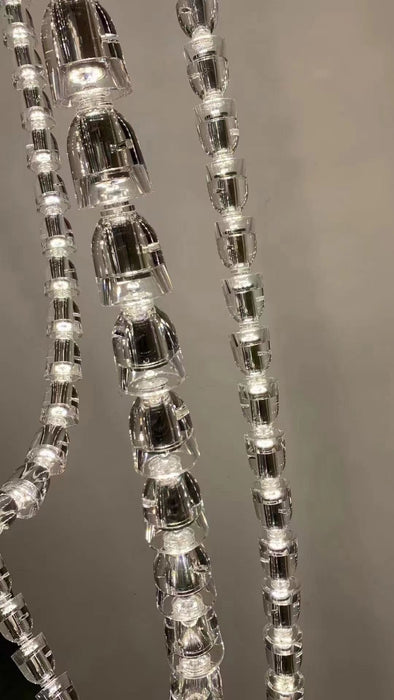 Modern Crystal Bullet  Necklace Chain Chandelier for Living Room/Staircase/Foyer/Hotel/Restaurant