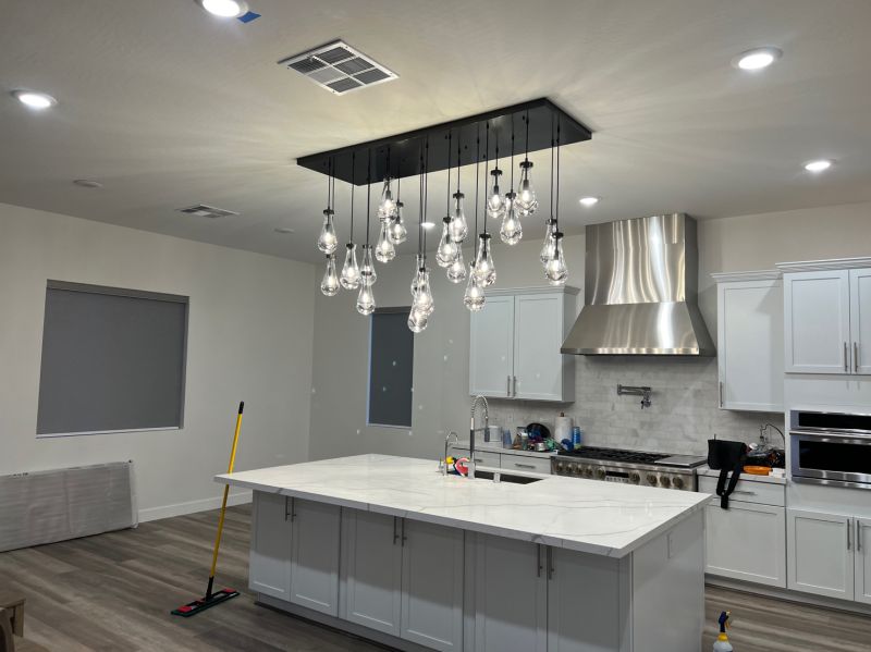 Modern Raindrop Crystal Chandelier with Rectangular Canopy