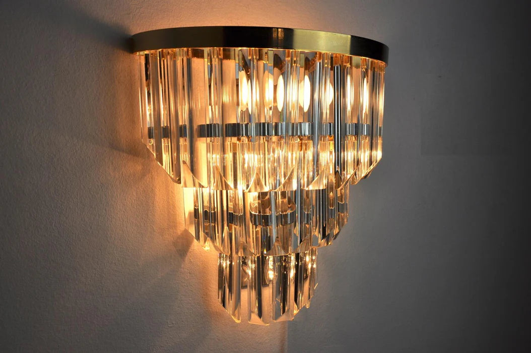 Modern 3-tier Crystal Wall Light