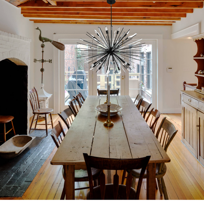 Modern Black/Brass/Chrome Sputnik Chandelier for Living Room/Bedroom