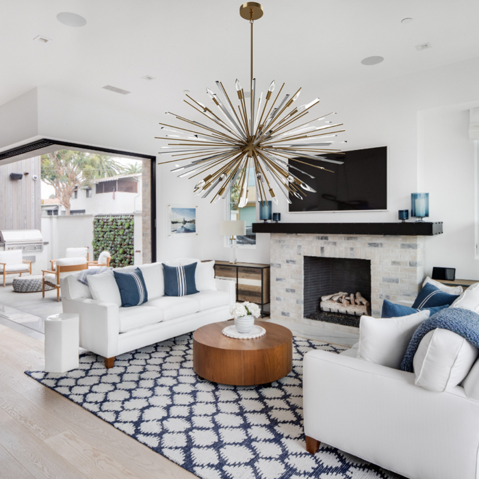 Modern Black/Brass/Chrome Sputnik Chandelier for Living Room/Bedroom