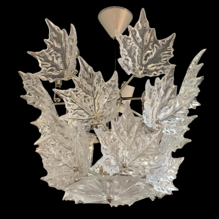 Modern Creative Clear Crystal Maple Leaf Chandelier for Living Room/Bedroom