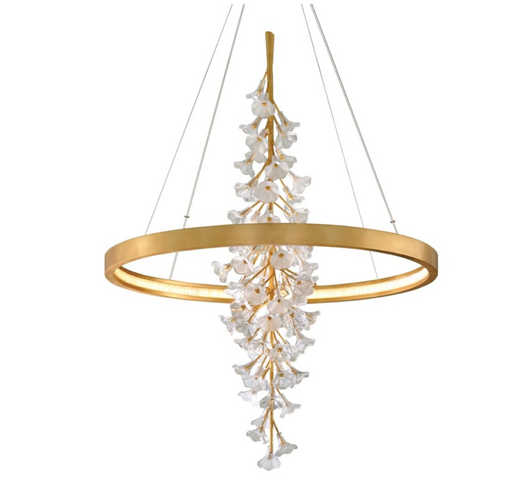 Modern Art Design Vertical Flower Chandelier for Low-ceiling