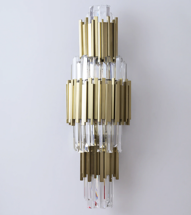 Modern 3-Tiered Crystal Wall Light