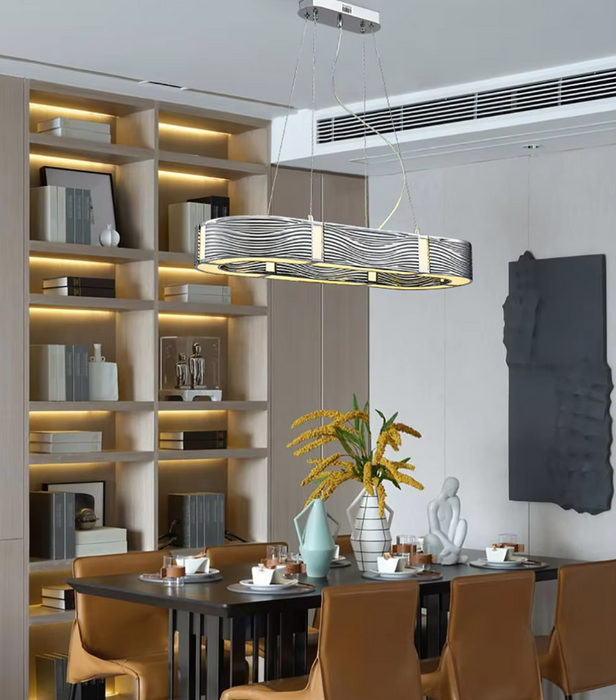 2023 Nuovo lampadario a forma di 0 in cromo/oro di lusso Nordic Light per soggiorno/sala da pranzo