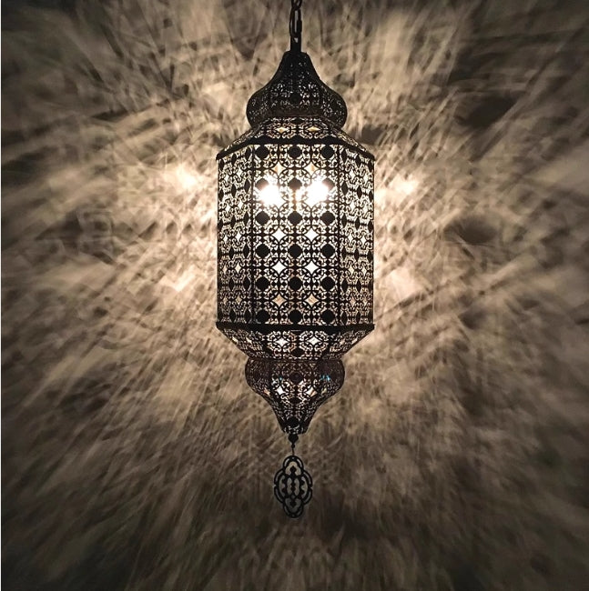 Vintage Characteristic Moroccan Hollow Carved Handmade Pendant Chandelier for Bedroom/Dining Room/Cafe/Hotel/Bar B&B