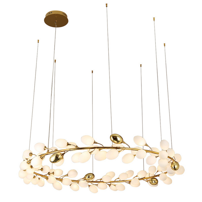 Anello di design moderno nordico creativo/lampadario lineare in pura uva bianca per soggiorno/sala da pranzo