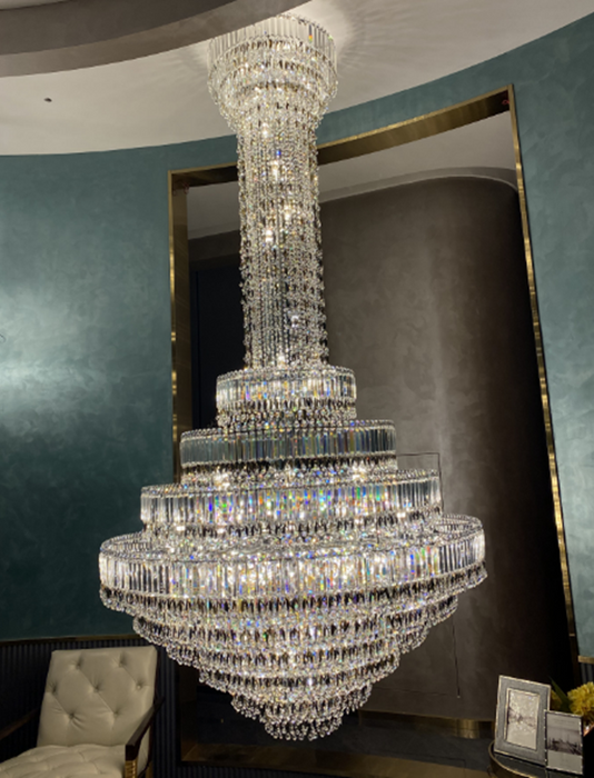 Luxury Empire Leaves Crystal Chandelier for Staircase/Foyer/Living Room