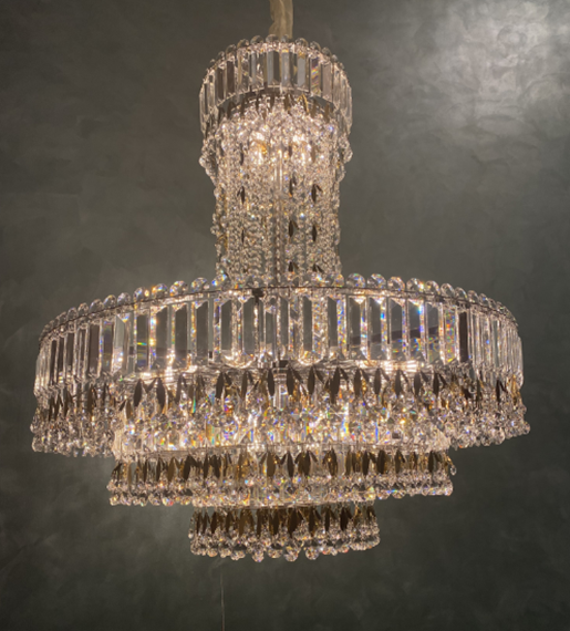 Luxury Empire Leaves Crystal Chandelier for Staircase/Foyer/Living Room