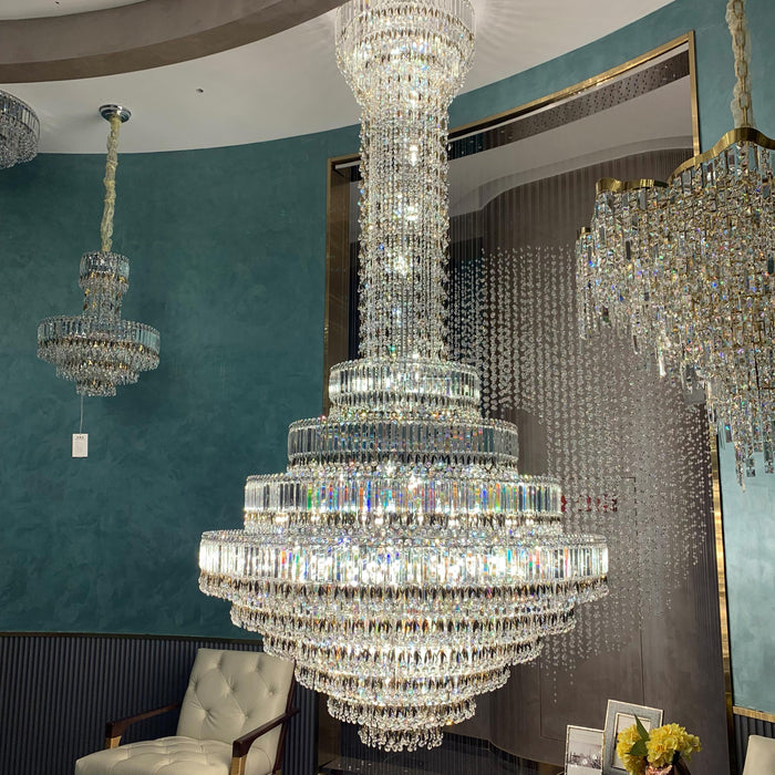 Luxury Empire Leaves Crystal Chandelier for Staircase/Foyer/Living Room