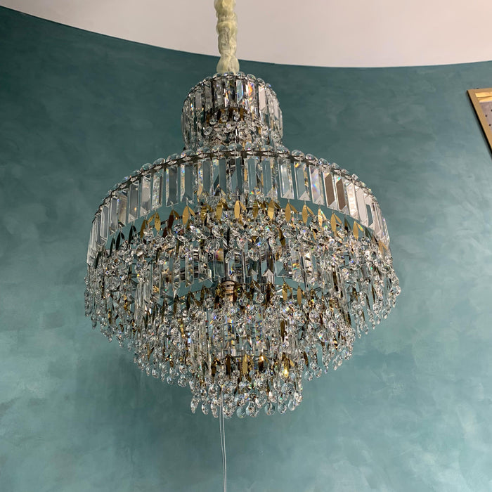 Luxury Empire Leaves Crystal Chandelier for Staircase/Foyer/Living Room