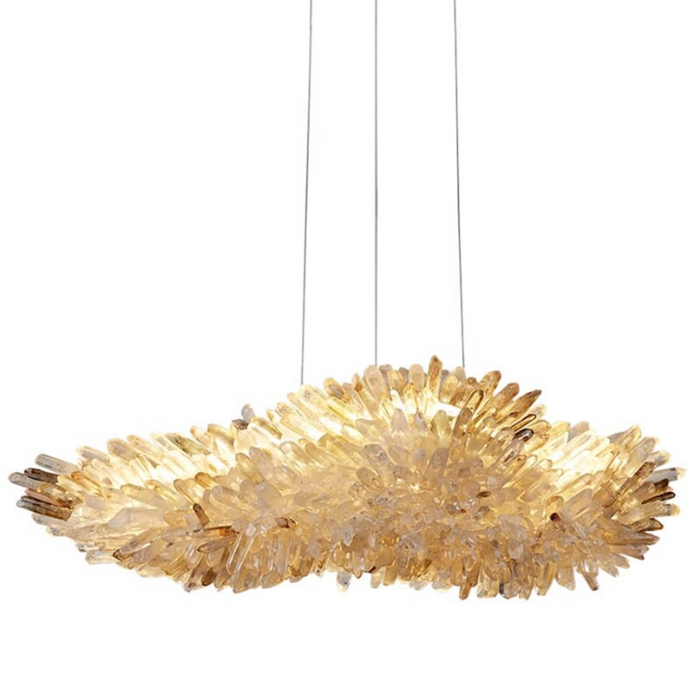 Modern Natural Crystal Wing Chandelier