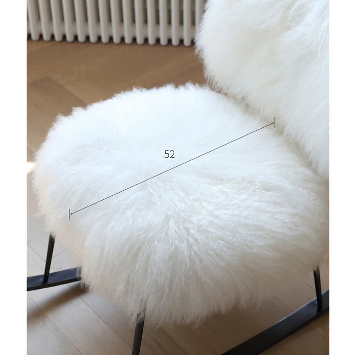 Scandinavian Style Mink Fur Balcony Rocking Chair