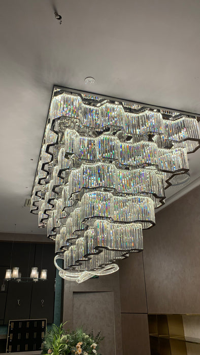 Modern Flush Mount Light Fixture/Chandelier in Chrome Finish For Hallway/ Hotel Lobby/Dining Room