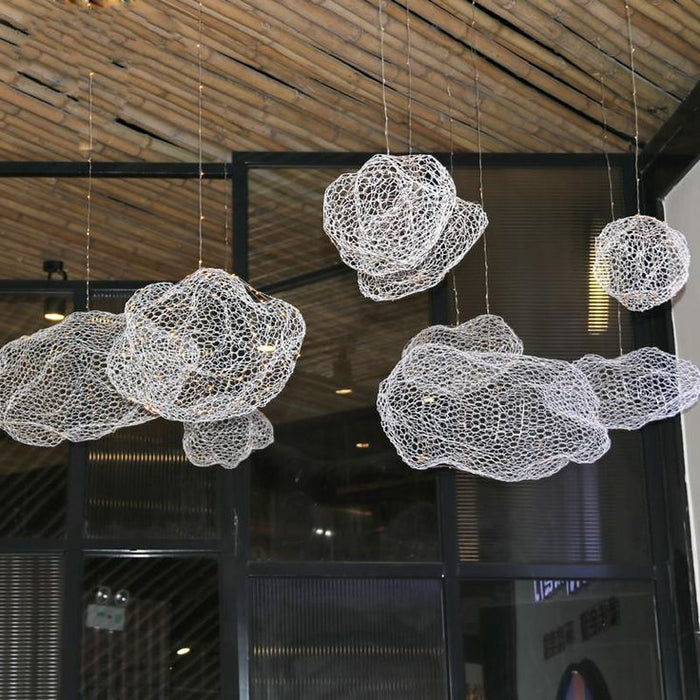 Modern Floating Cloud Mesh Pendant Light