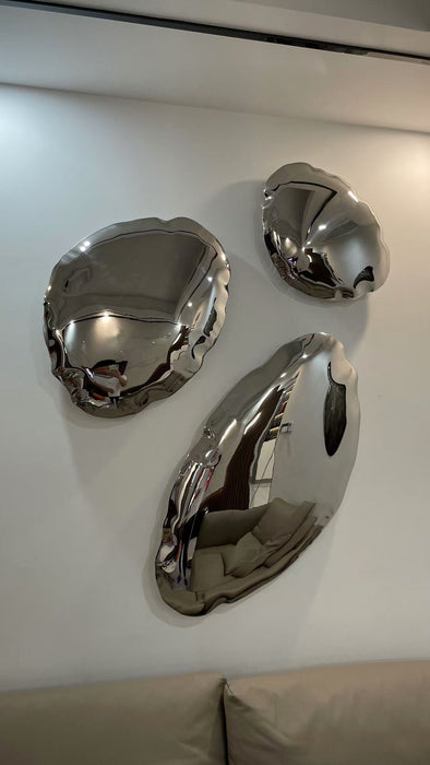 Stainless Steel Pebble Mirror Wall Decor