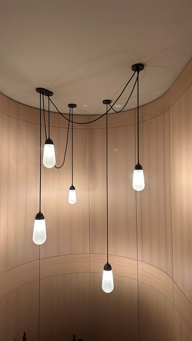 Modern Floating Pears-inspired Frosted Glass Pendant for High-ceiling