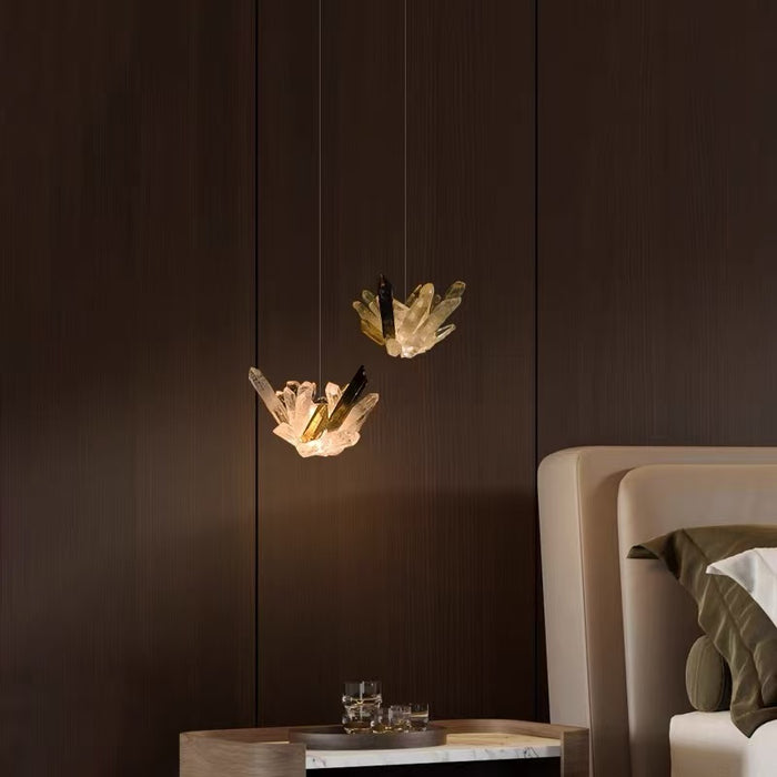 Modern Natural Crystal Pendant for Bedside/Kitchen Island