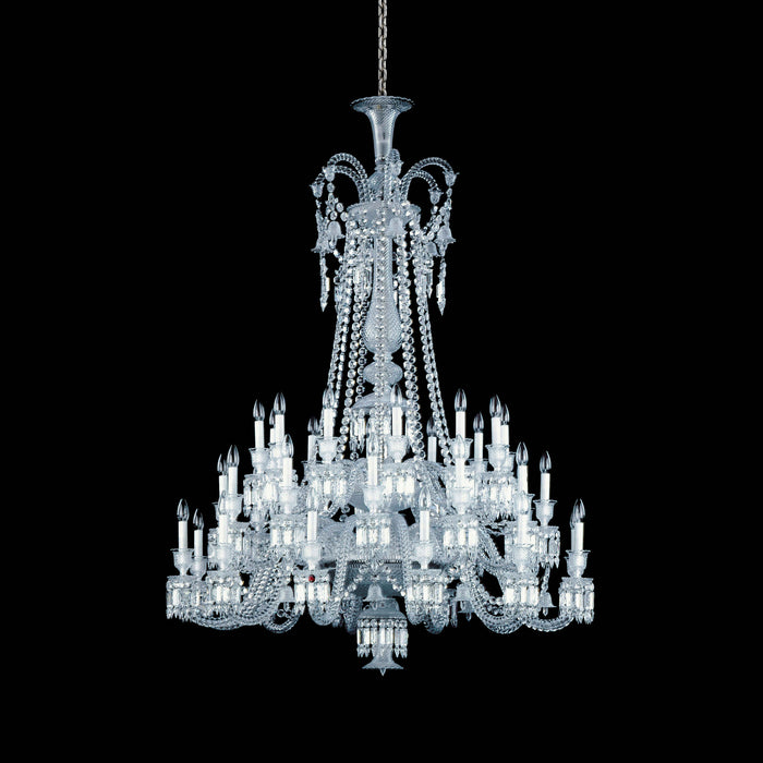 Light Luxury Classic Long Version Tiered Candle Light Crystal Chandelier for High-ceiling Rooms/Living Room