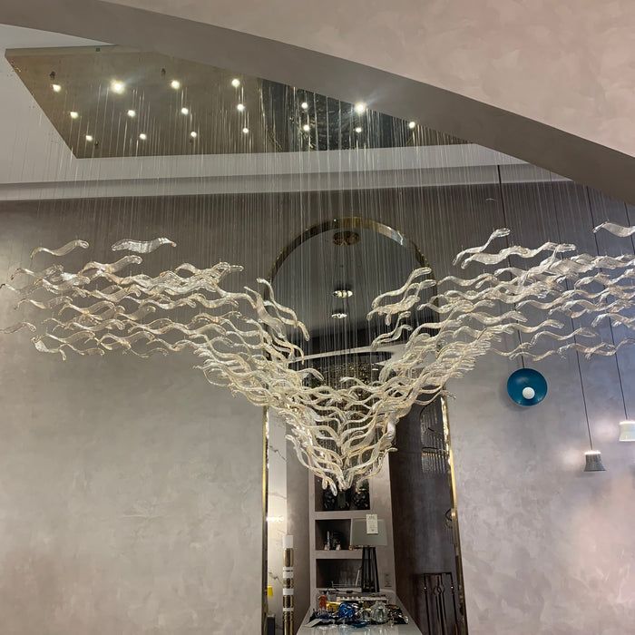 Modern Creative Luxury Seagull Shape Floating Leaves Chandelier for Kitchen Island/Dining Room