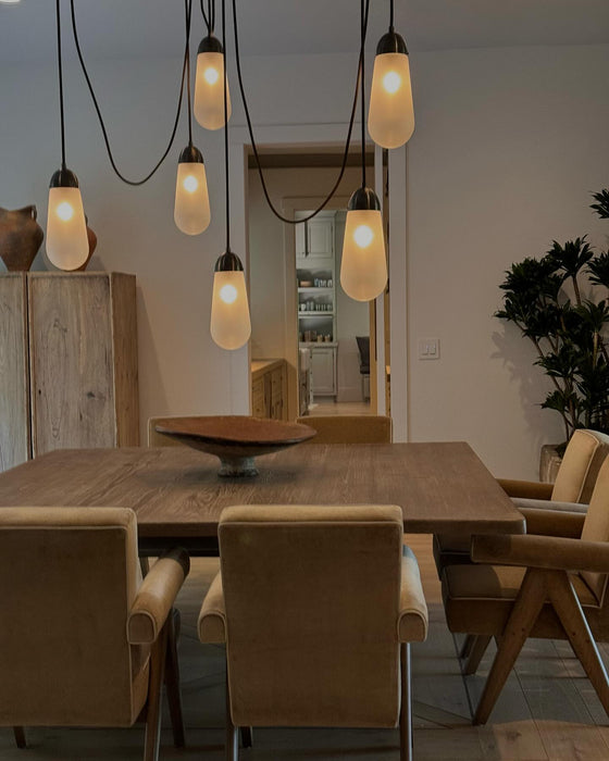 Modern Floating Pears-inspired Frosted Glass Pendant for High-ceiling