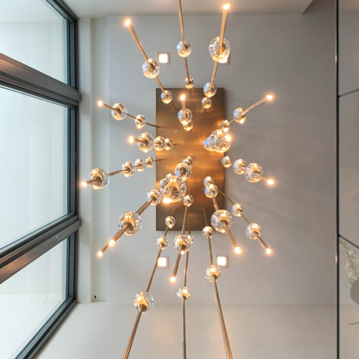 Modern Stick Crystal Chandelier for Staircase/Foyer/Entryway