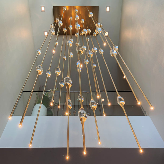 Modern Stick Crystal Chandelier for Staircase/Foyer/Entryway