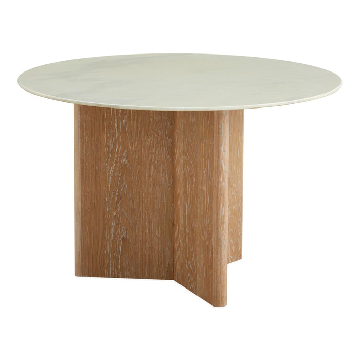 Tavolo da pranzo rotondo in marmo di Carrara con base a Y