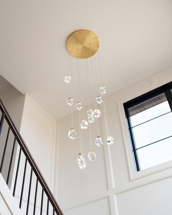 Modern Creative Crystal Prisms Stone Chandelier for Staircase/Foyer/Loft