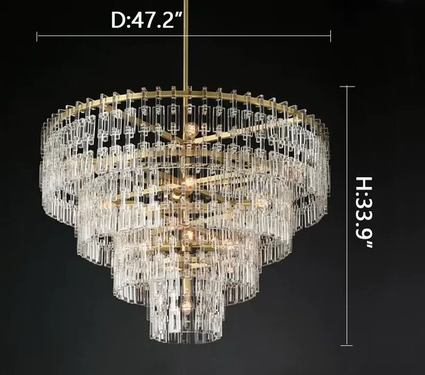 Luxury Multi-layers Oversized Acrylic Chandelier For Living Room/Hotel