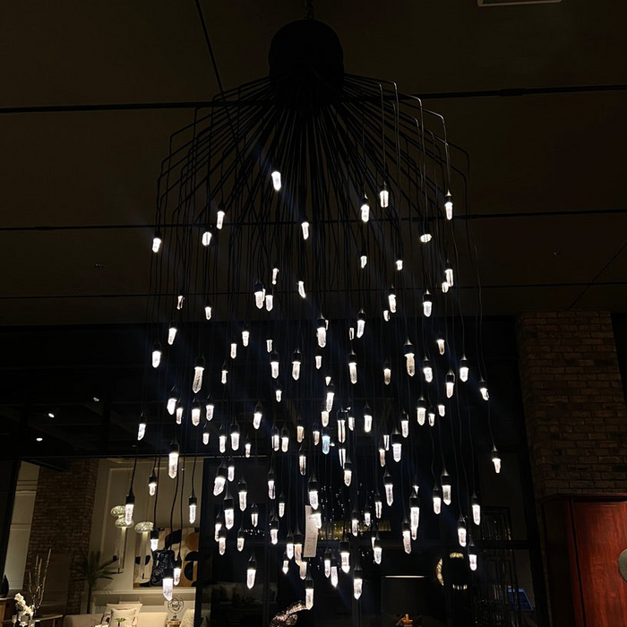 Rock Crystal Raindrop Chandelier for Living Room/Dining Room/Staircase/Foyer