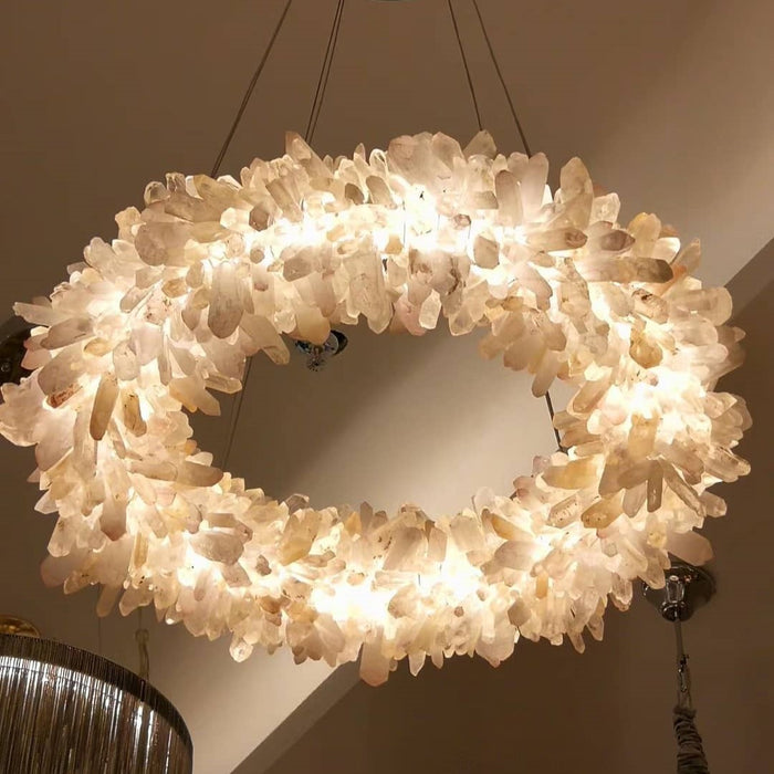 Modern Round/Oval/Linear/Square Natural Crystal Chandelier