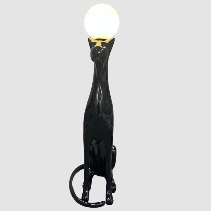 Black/Red Sitting Dog Floor Lamp