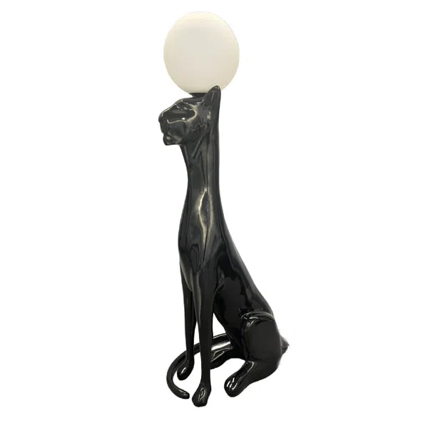 Black/Red Sitting Dog Floor Lamp