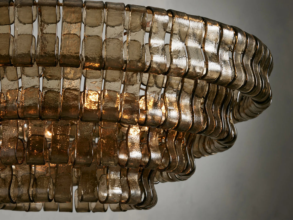 Modern Clear/Smoky Gray Glass Chandelier for Low-ceiling