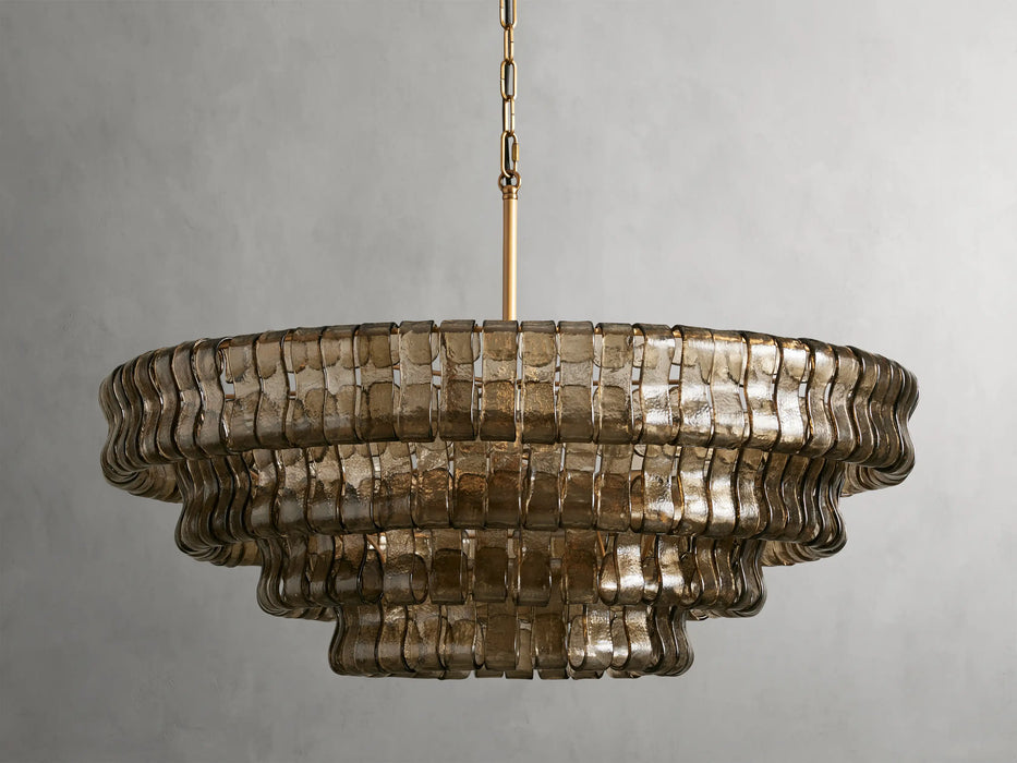 Modern Clear/Smoky Gray Glass Chandelier for Low-ceiling