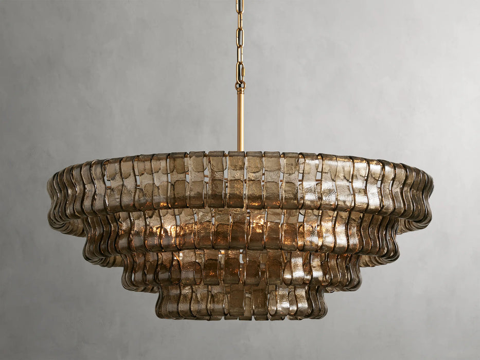 Modern Clear/Smoky Gray Glass Chandelier for Low-ceiling