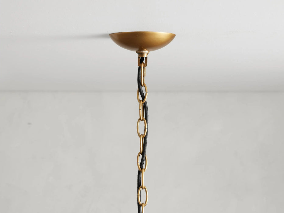 Modern Brass Branch Glass Leaves Chandelier for Low-ceiling