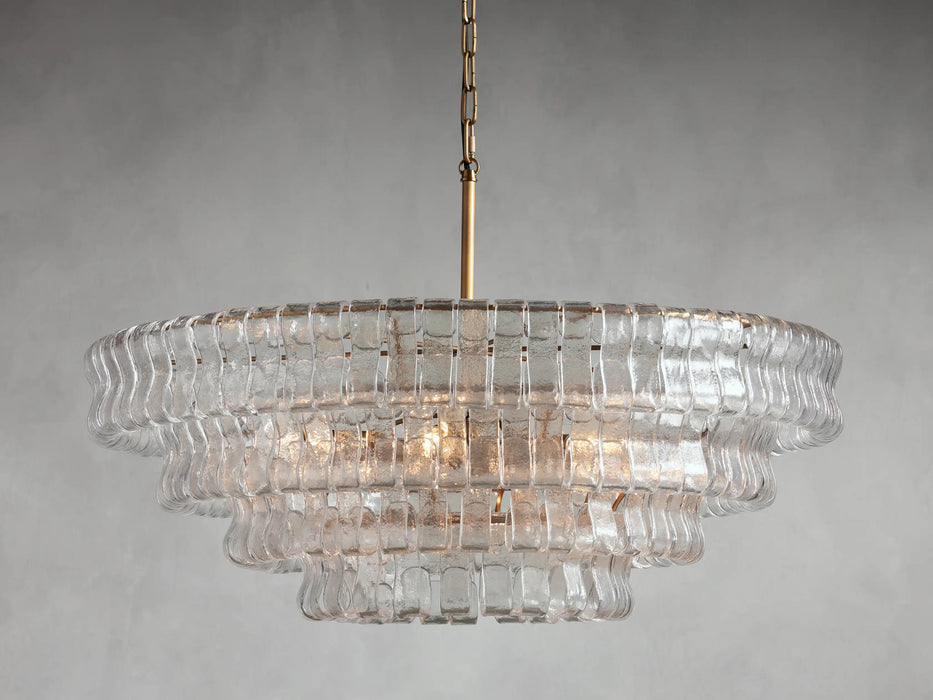 Modern Clear/Smoky Gray Glass Chandelier for Low-ceiling