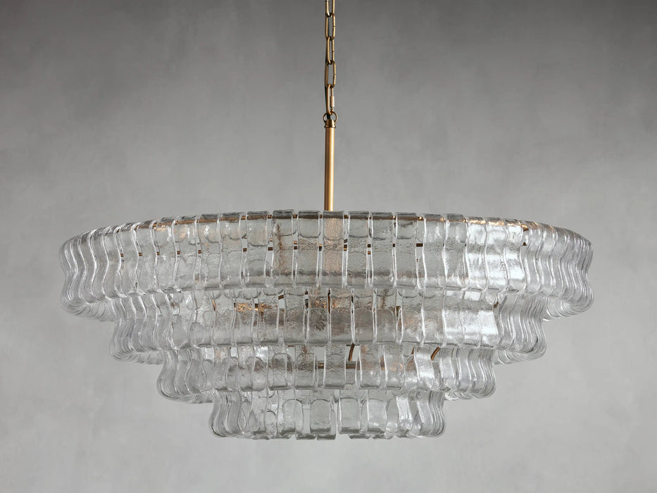 Modern Clear/Smoky Gray Glass Chandelier for Low-ceiling